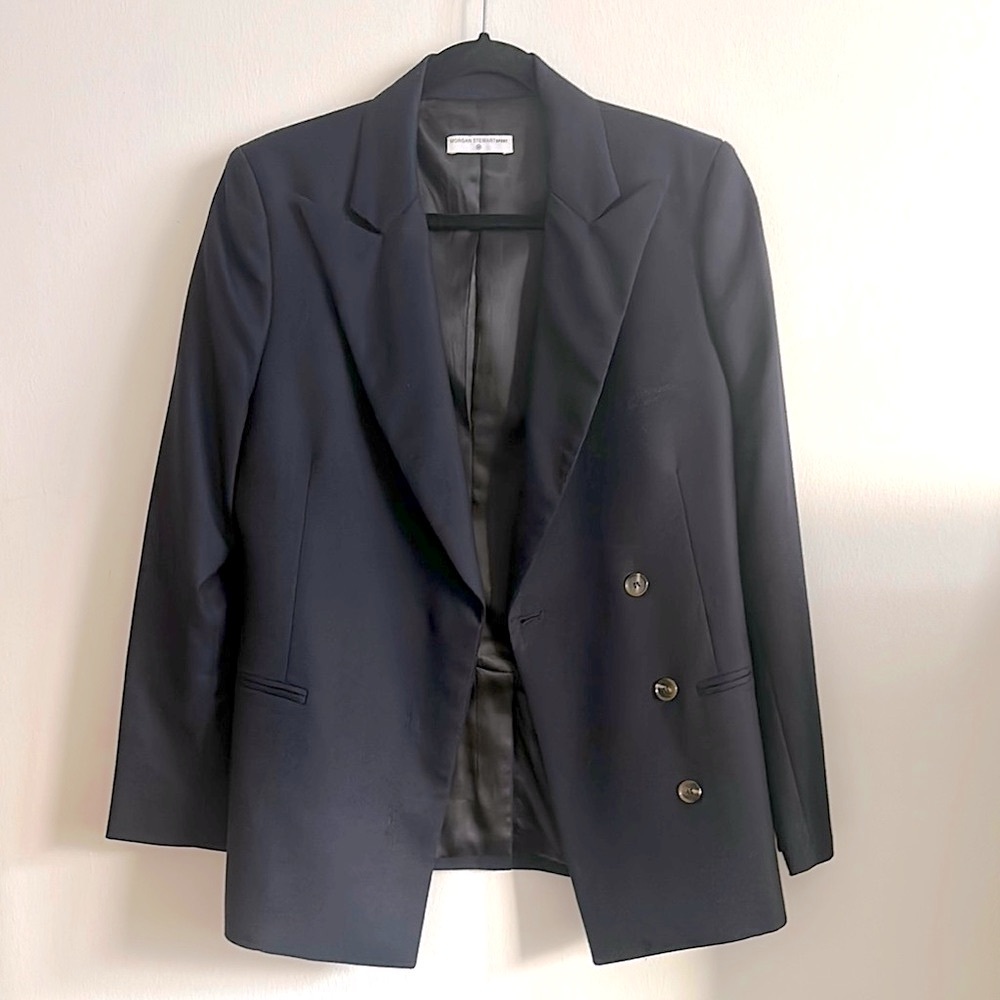 Women's Navy Double-Breasted Blazer